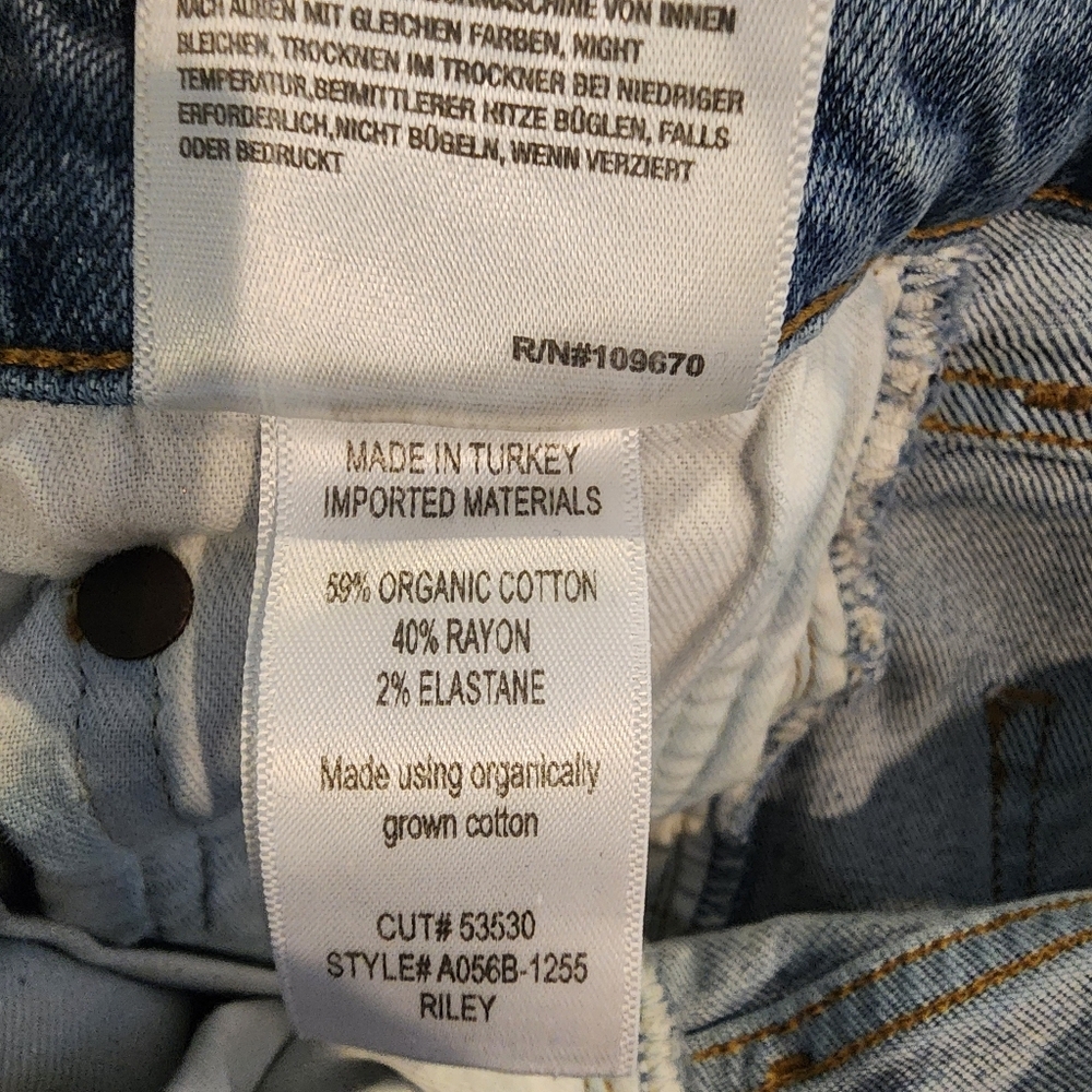 AGOLDE RILEY HIGH RISE CROPPED DISTRESSED LIGHT WASH JEANS WOMENS SZ 25 - Picture 7 of 16